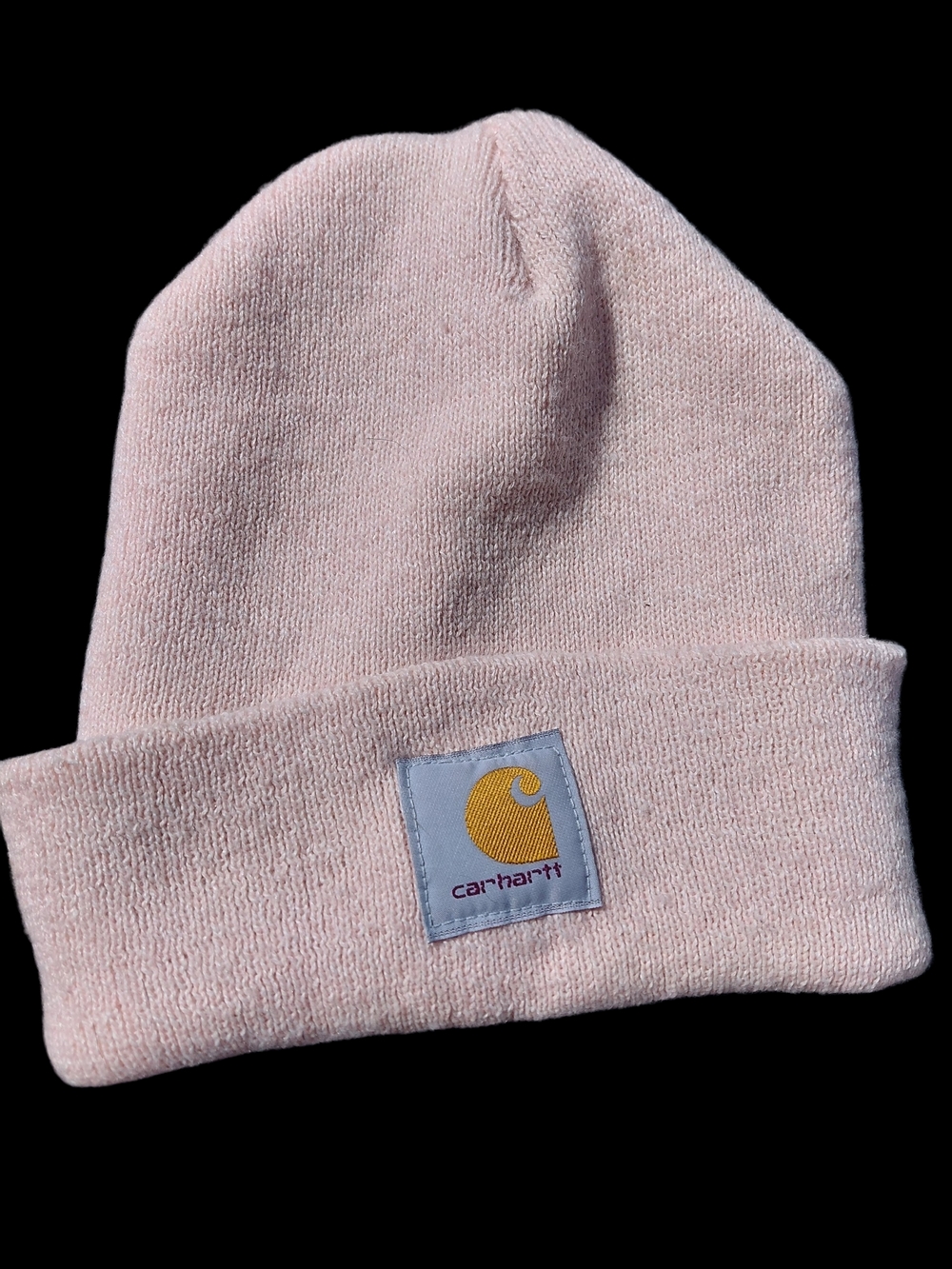 Carhartt Kids Light Pink Cuffed Knit Beanie with Logo Patch